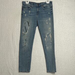 Size 25 Tommy Hilfiger Ripped Jeans Womens Blue Denim Ultra Stretch Skinny Leg
